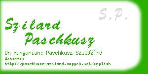 szilard paschkusz business card